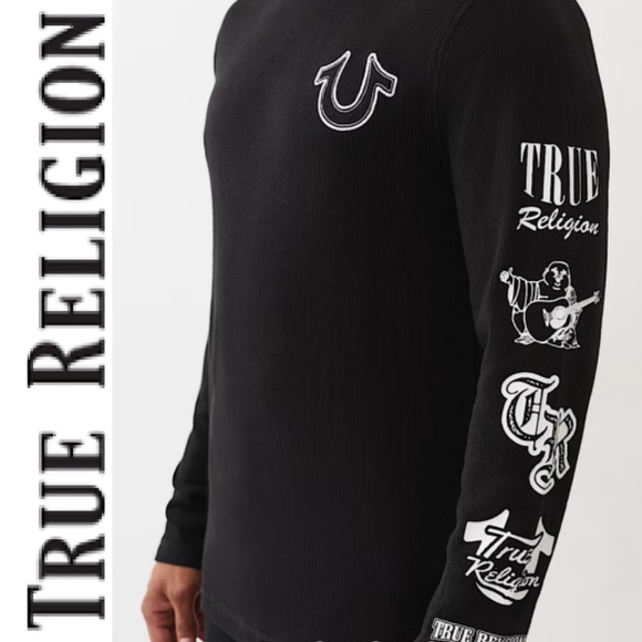 True Religion Other - True Religion Horseshoe Graphic L/S Thermal Shirt- Black